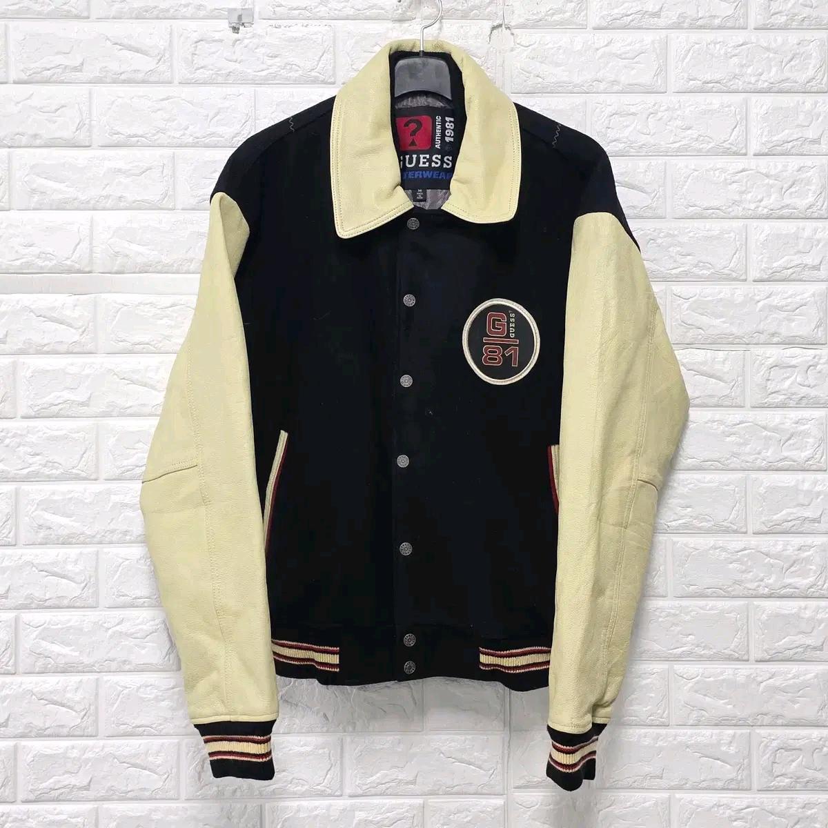 L 90s 게스 GUESS 올드스쿨 레더 바시티 자켓 점퍼 C747 2