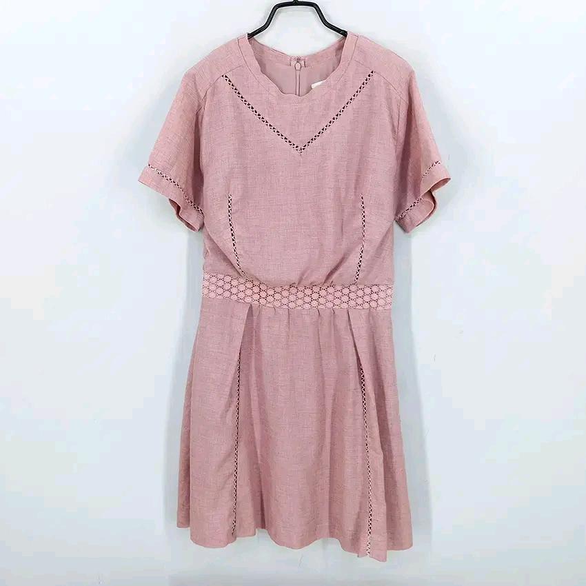 올리브데올리브 여름 펀칭 반팔미니원피스 핑크85 (HU45830) 2
