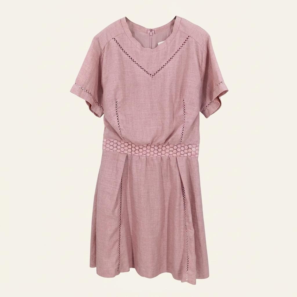 올리브데올리브 여름 펀칭 반팔미니원피스 핑크85 (HU45830) 1