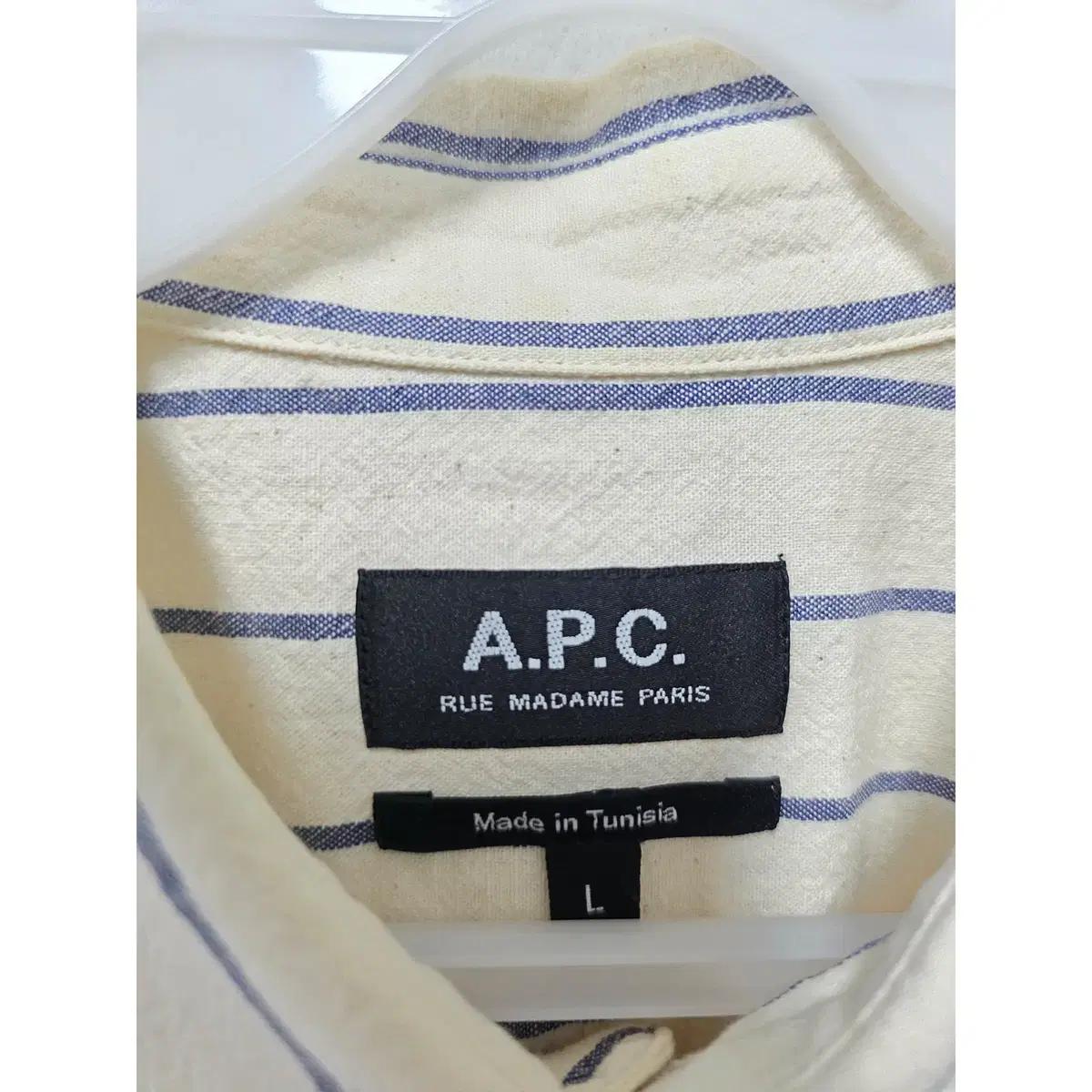 L 아페쎄 APC 스트라이프 반팔 셔츠 남방 E318 3