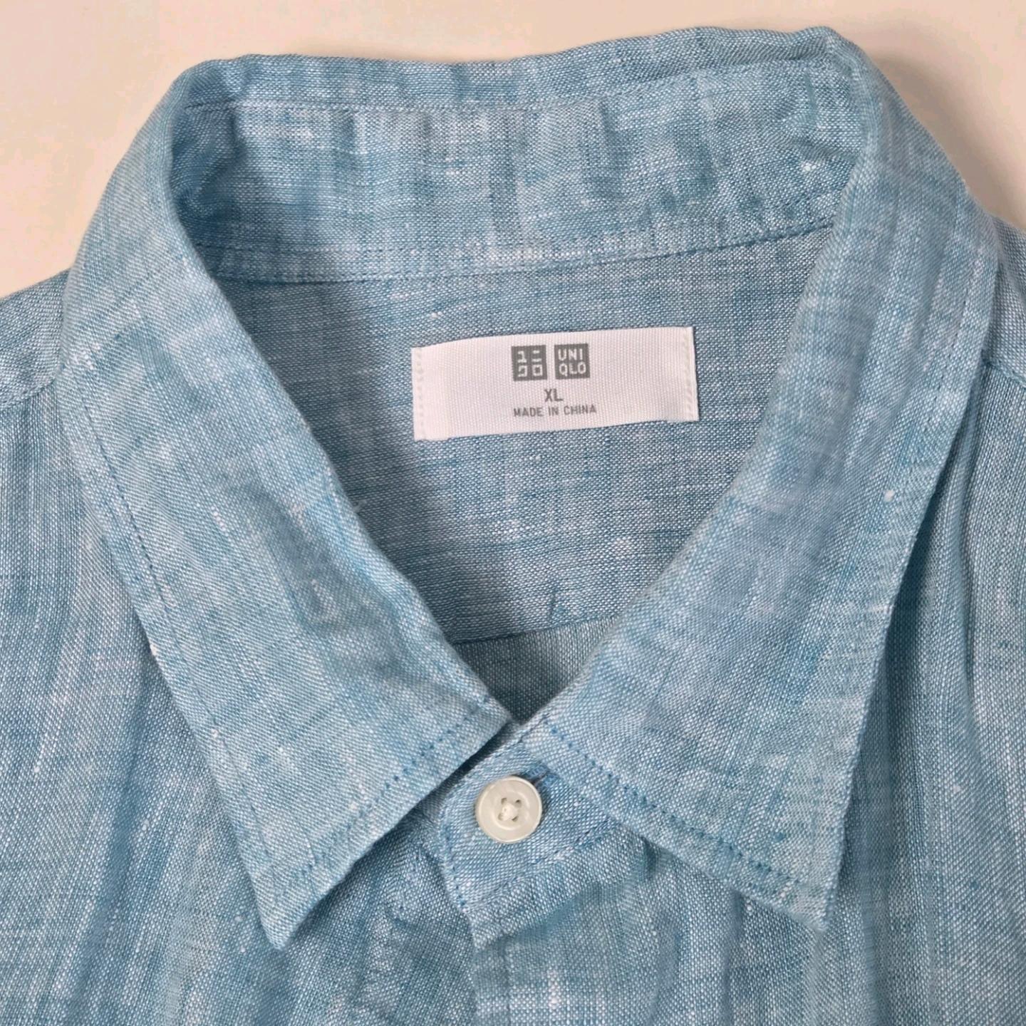 유니클로 하늘색 린넨 셔츠 XL 2