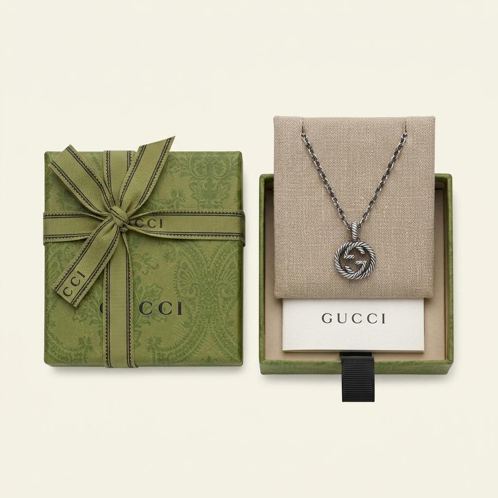 [GUCCI] 구찌 인터로킹 G 실버 펜던트 목걸이 1