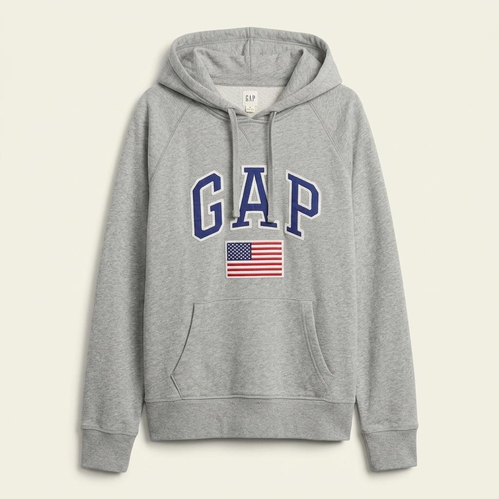 갭 GAP 성조기 로고 후드 티셔츠 그레이L 1