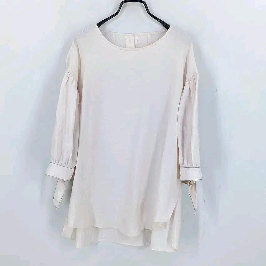 크레송 여 여름 루즈핏 블라우스 핑크베이지90 (HU45860) 2