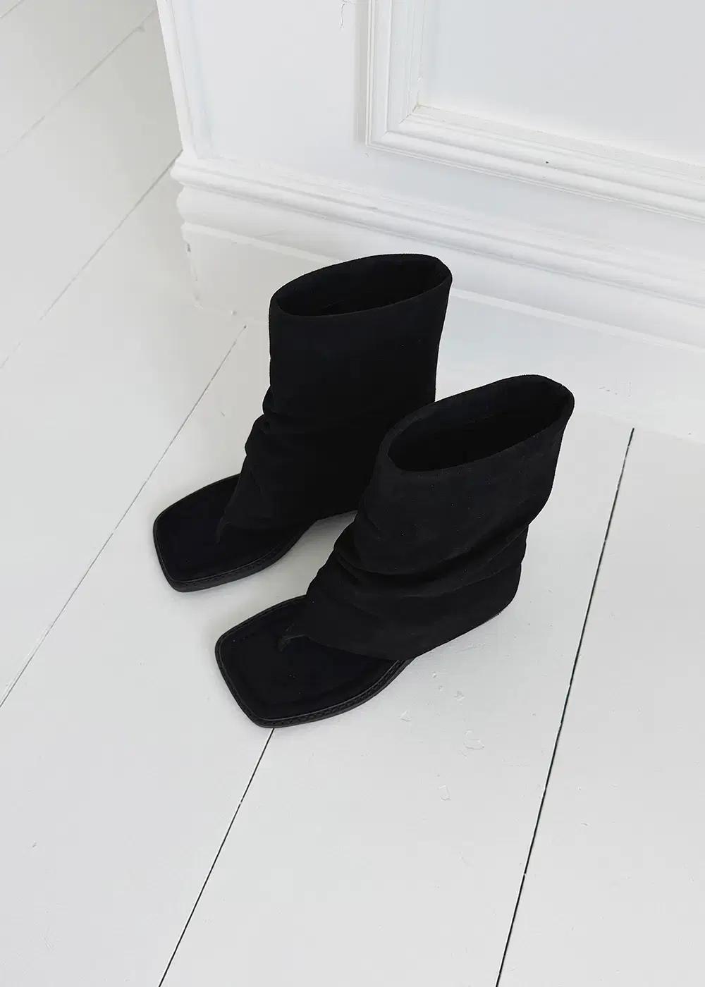 @9593 블랙 250 가죽 폴딩 4cm 쪼리 부츠-새상품 2