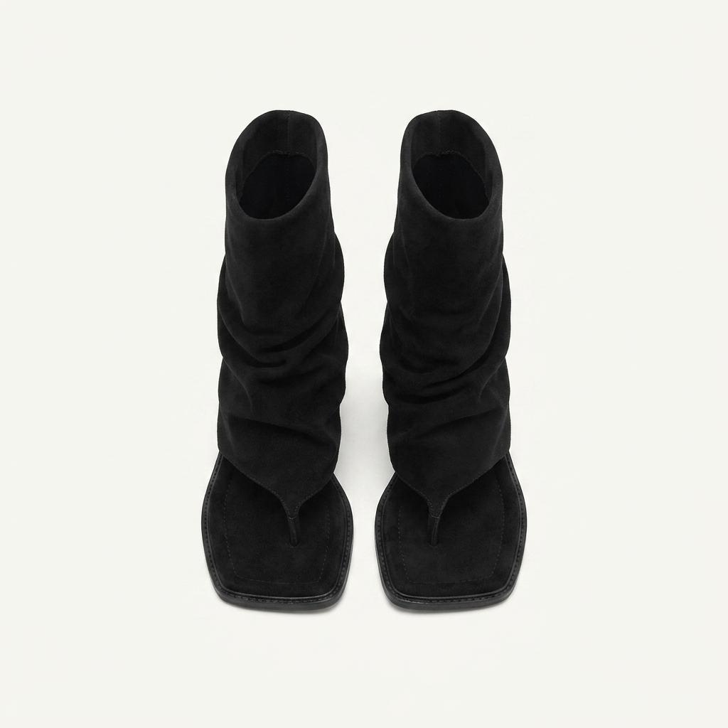 @9593 블랙 250 가죽 폴딩 4cm 쪼리 부츠-새상품 1
