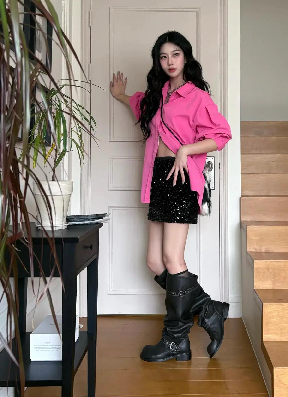 @9567 블랙 245 니하이 쓰리웨이부츠-접어서 내려서 길게 신는 롱부츠-새상품 4