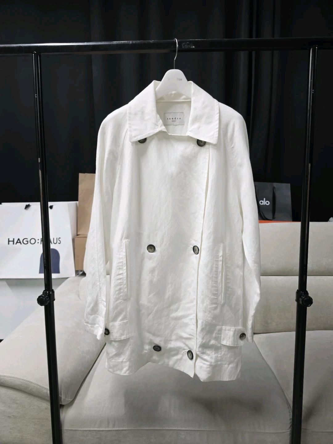 여성 산드로 린넨 자켓 화이트 3