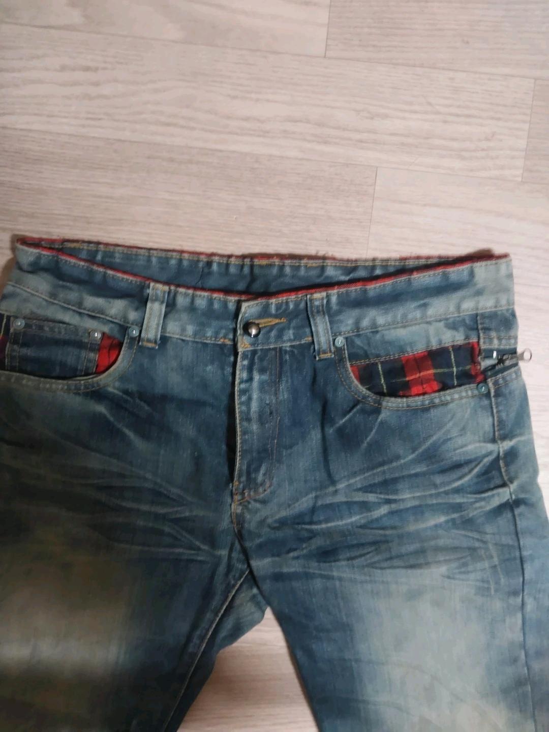 빈티지 워싱 체크포인트 청바지 32 3