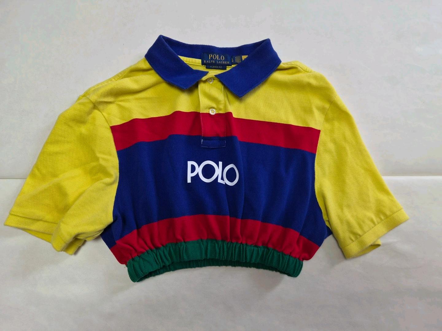 폴로 랄프로렌 컬러 블록 크롭 카라티 2
