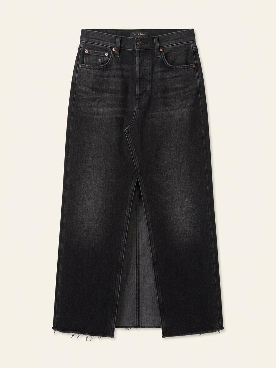 RAG & BONE 랙앤본 블랙 데님 롱 스커트 25 1