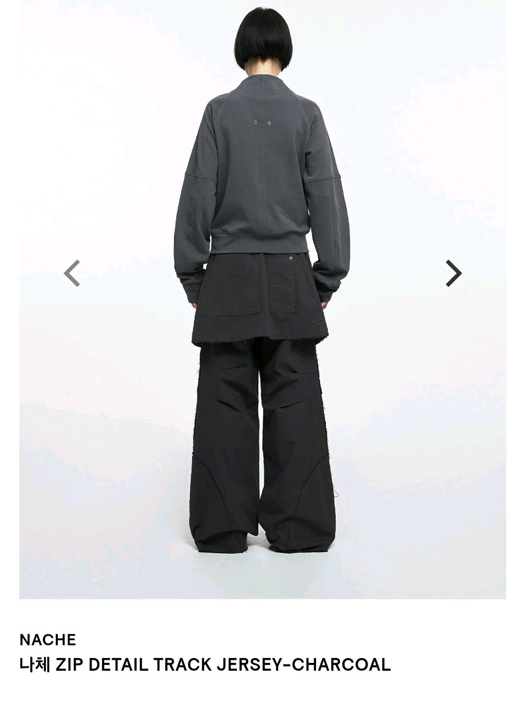 나체 집업 디테일 져지 자켓 차콜 4