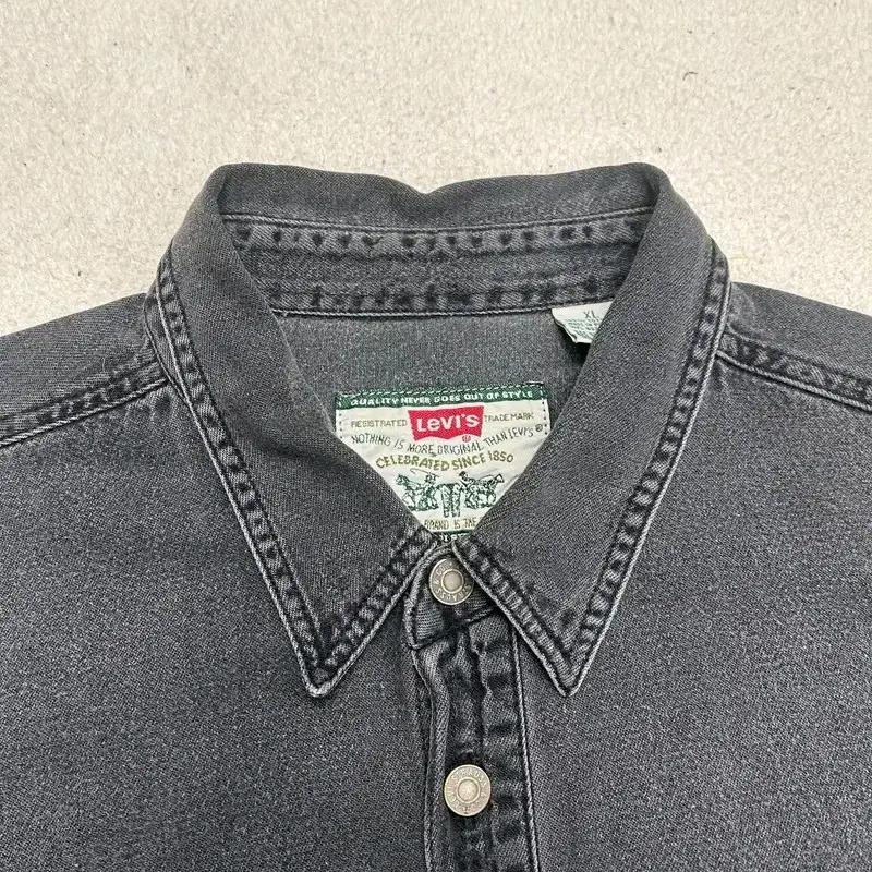 LEVI'S 블랙 데님 셔츠 XL 7