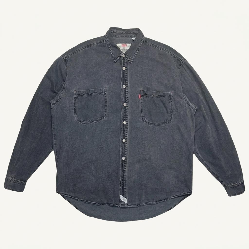 LEVI'S 블랙 데님 셔츠 XL 1