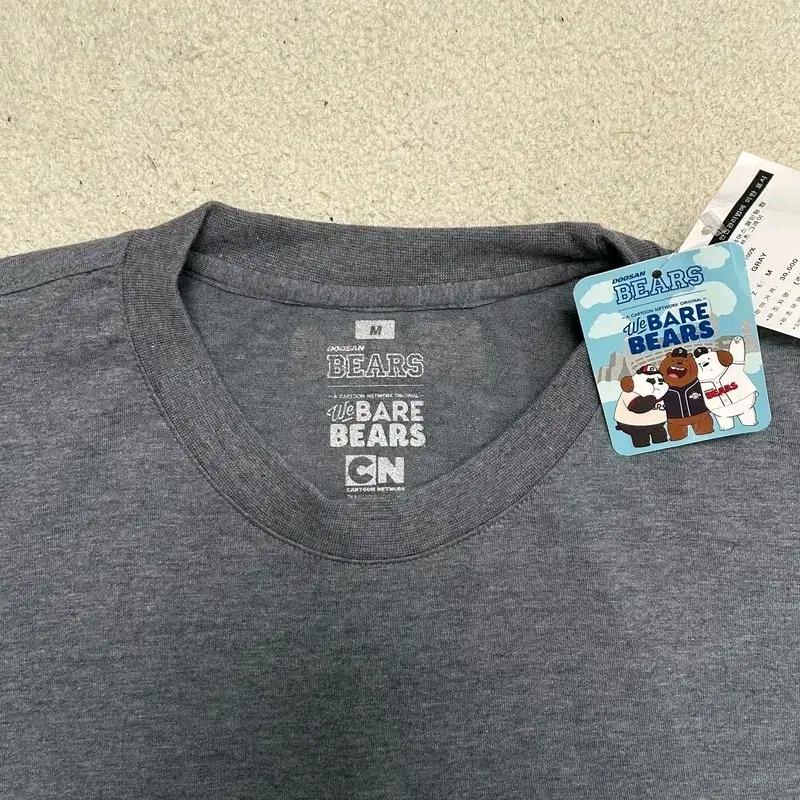 [새상품] BARE BEARS 페인팅 캡 판다 티셔츠 그레이 M 6
