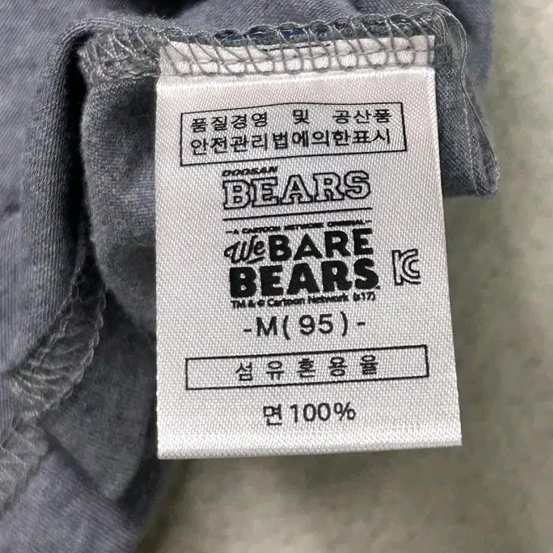 [새상품] BARE BEARS 페인팅 캡 판다 티셔츠 그레이 M 8