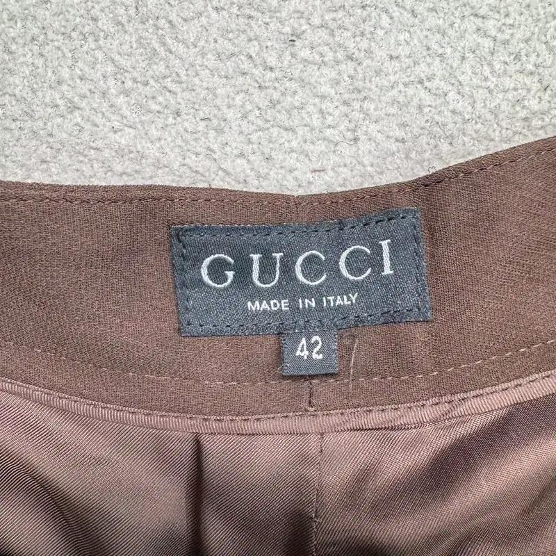 GUCCI 와이드 슬랙스 브라운 42 4