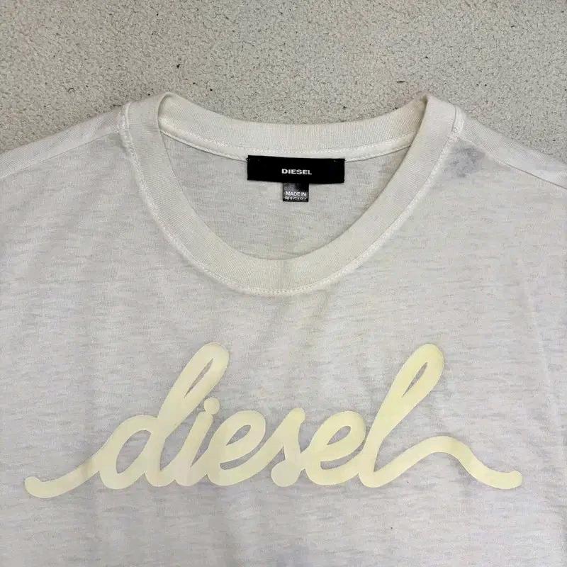 DIESEL 로고 프린팅티 화이트 S 3