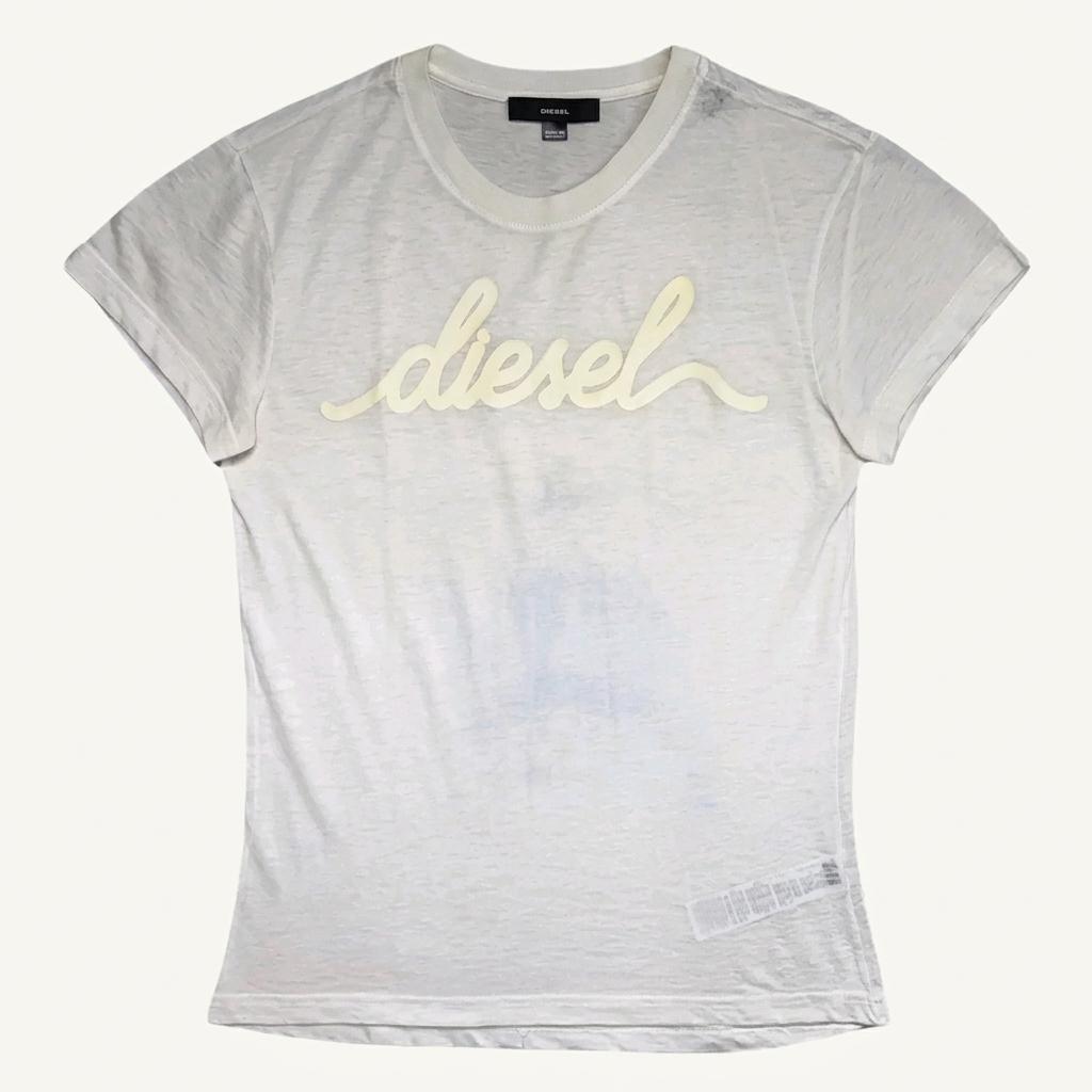 DIESEL 로고 프린팅티 화이트 S 1