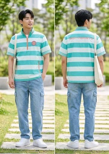 JDX 멀티스포츠 스트라이프 반팔 바람막이 남성100 4
