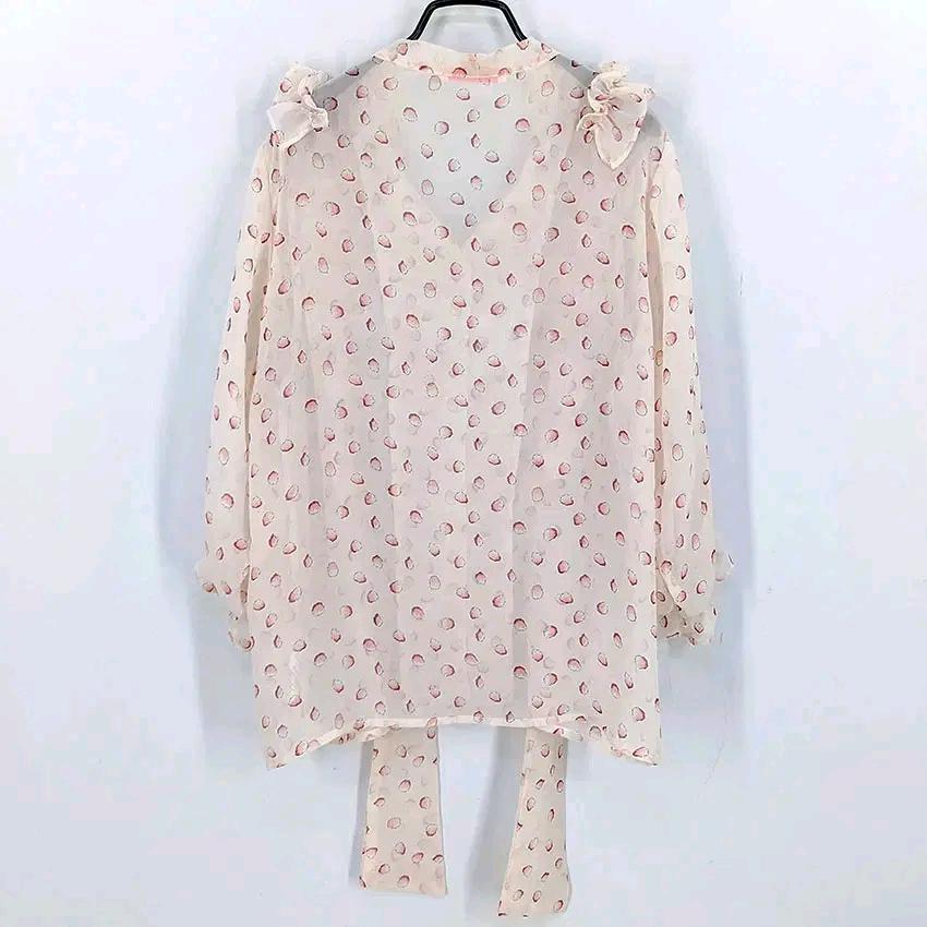 수스 여성 여름 7부 쉬폰 시스루블라우스 연살구85 (HU45965) 3
