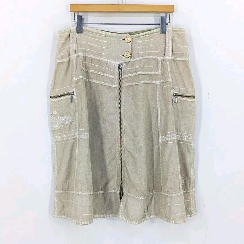 아방띠르데뜨와 여름 린넨혼방 집업스커트 베이지 (HU46000) 2