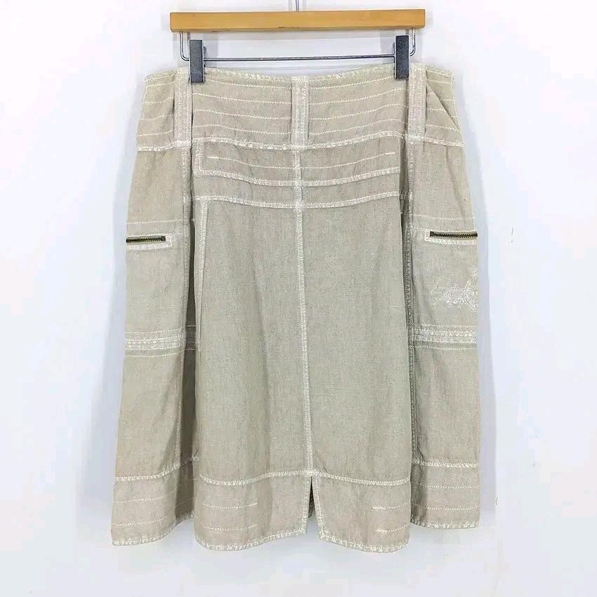아방띠르데뜨와 여름 린넨혼방 집업스커트 베이지 (HU46000) 3