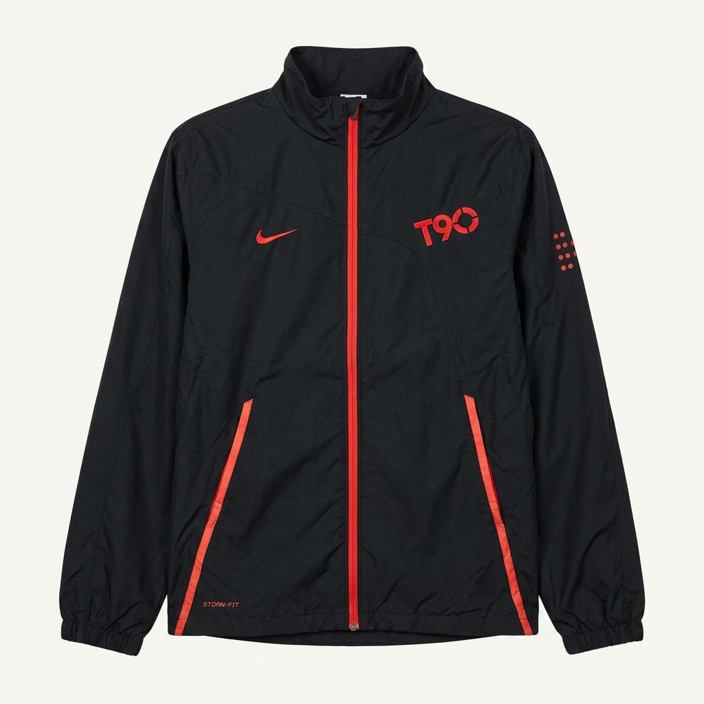 남0009284 나이키 T90 블랙 레드 바람막이 재킷