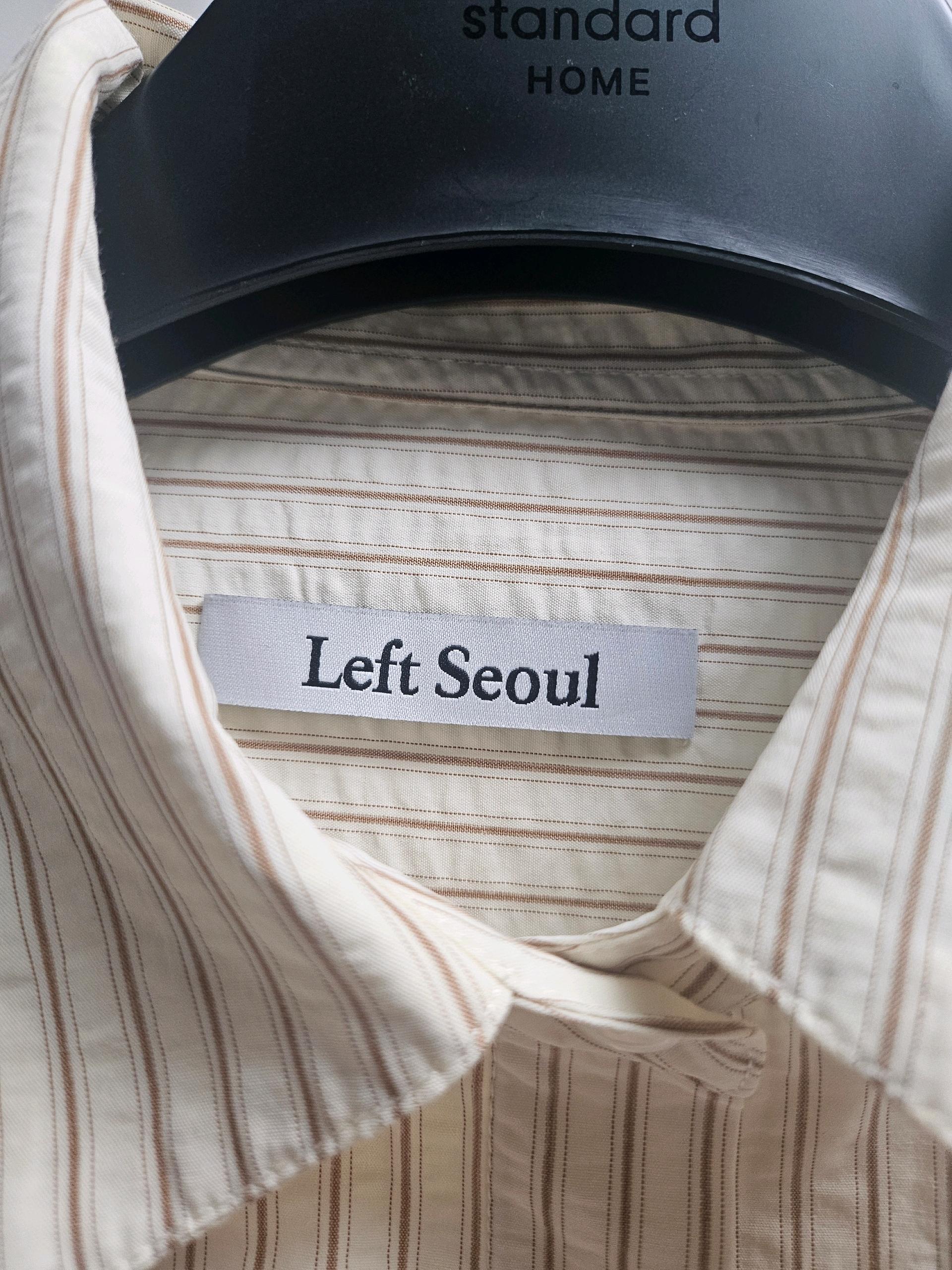 레프트서울 시어서커 오버핏 스트라이프 셔츠 [브라운] 3
