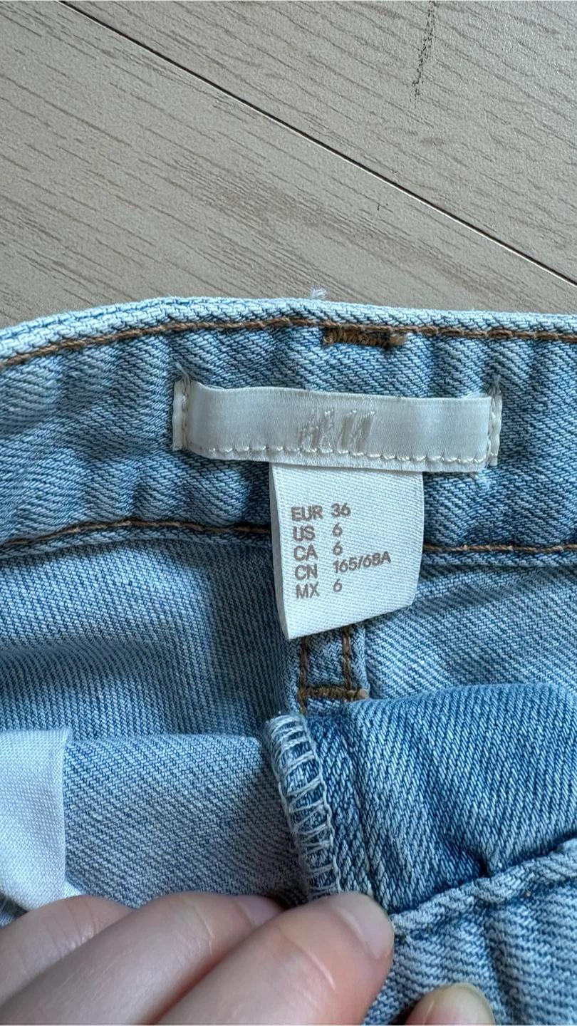 H&M 연청 컷팅 데님 반바지 3