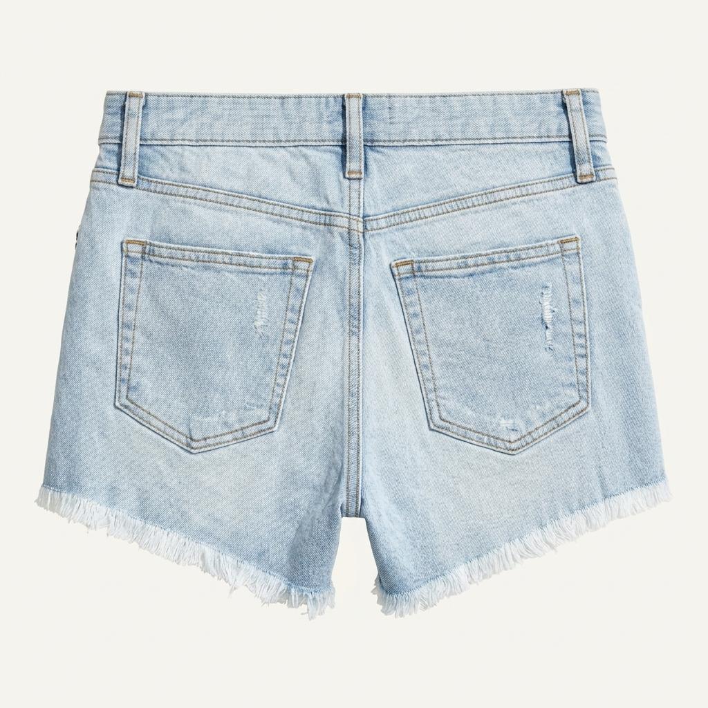 H&M 연청 컷팅 데님 반바지 1