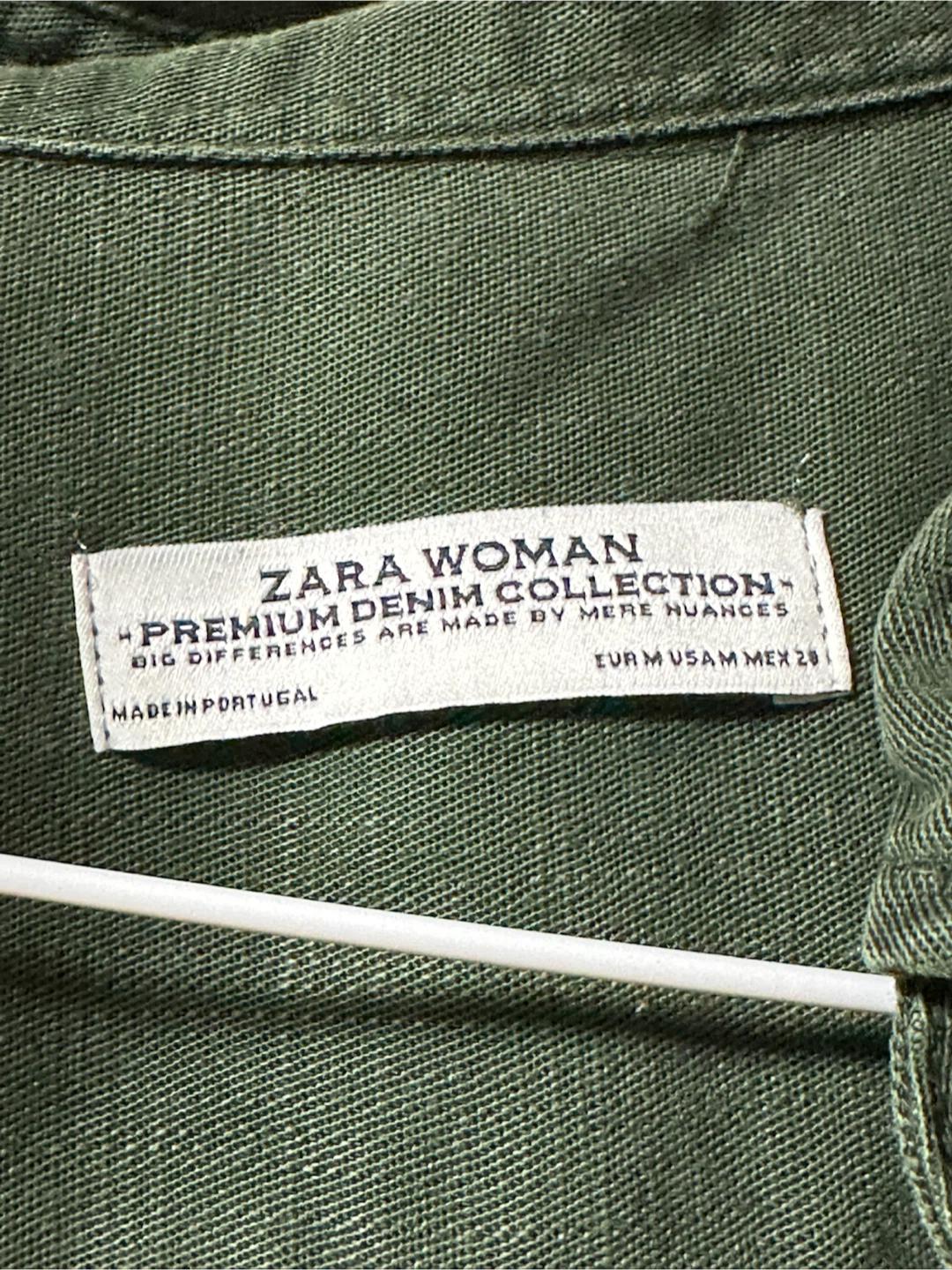 ZARA 여성 프리미엄 데님 셔츠 카키색 3