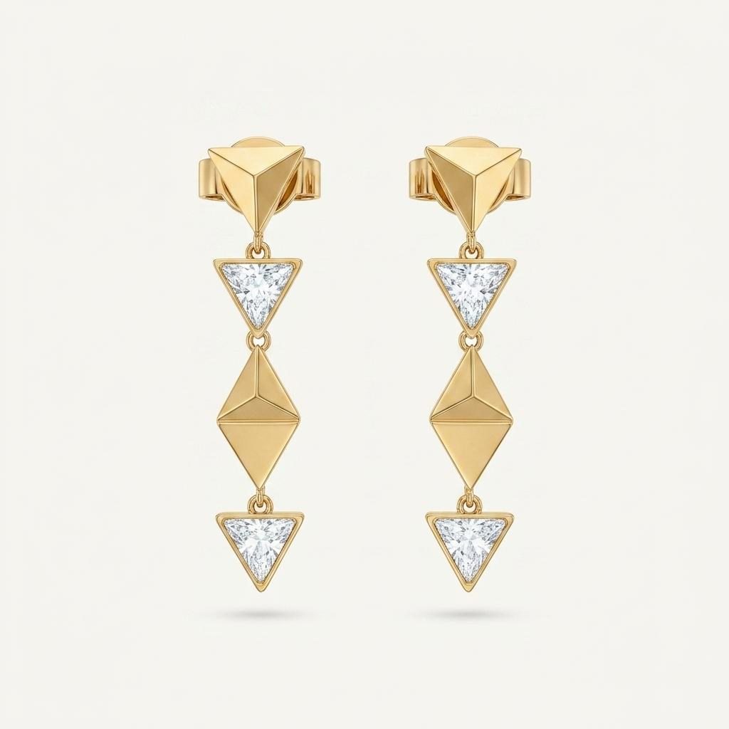[Swarovski] 스와로브스키 기하학 트라이앵글 귀걸이
