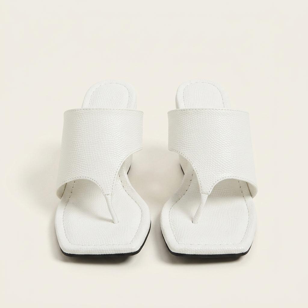@9474 화이트 240 웨지 뮬 8cm 쪼리 샌들-새상품 1