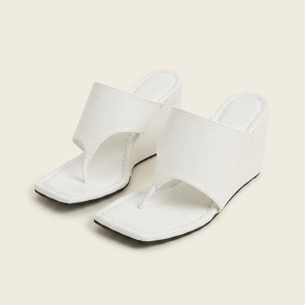 @9474 화이트 230 웨지 뮬 8cm 쪼리 샌들-새상품 1