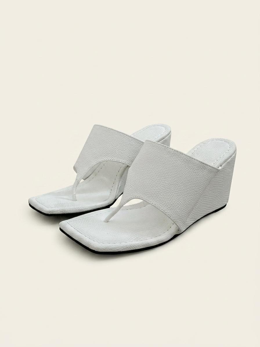 @9474 화이트 225 웨지 뮬 8cm 쪼리 샌들-새상품 1