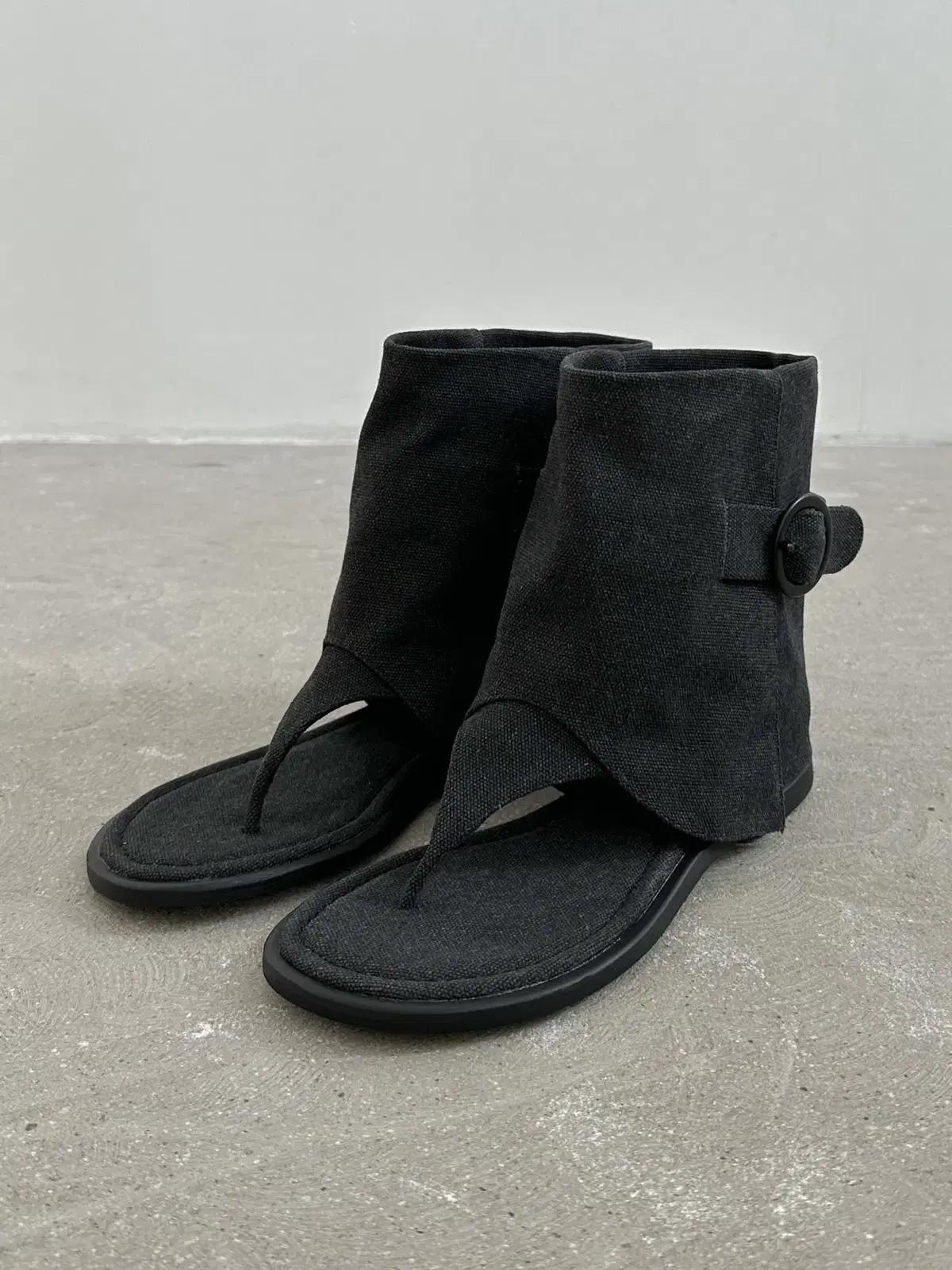 @9469 베이지 235 폴드오버쪼리 1.5cm 버클 린넨부츠-새상품 10