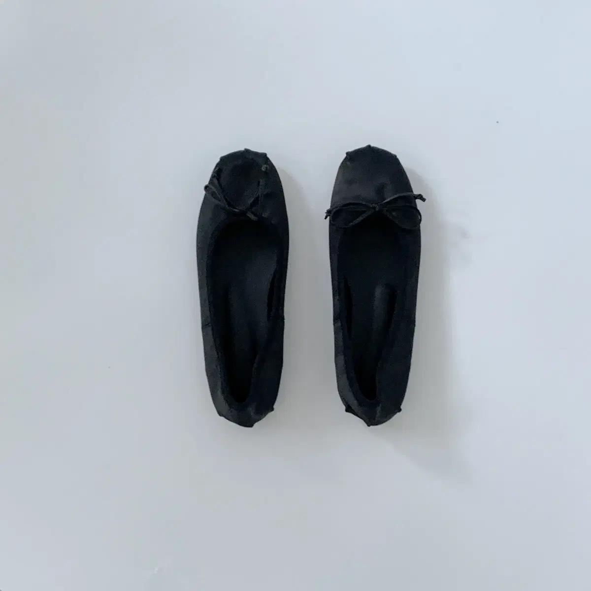 @9391 블랙 225 리본플랫 1cm 공단 플랫슈즈-새상품 3