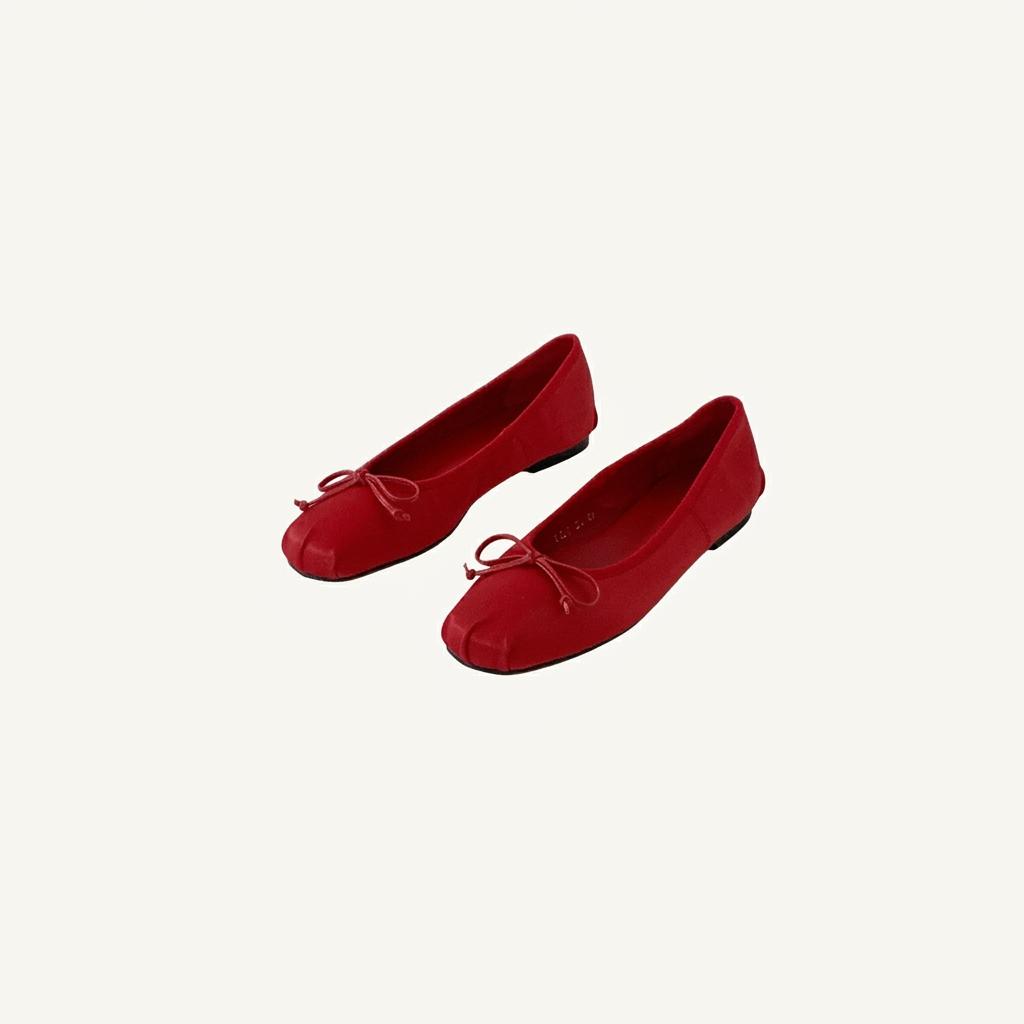 @9391 레드 235 리본플랫 1cm 공단 플랫슈즈-새상품 1