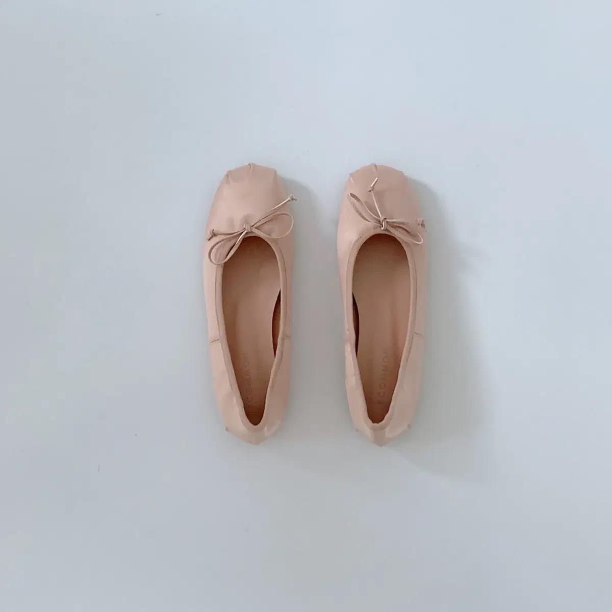 @9391 베이지 230 리본플랫 1cm 공단 플랫슈즈-새상품 3