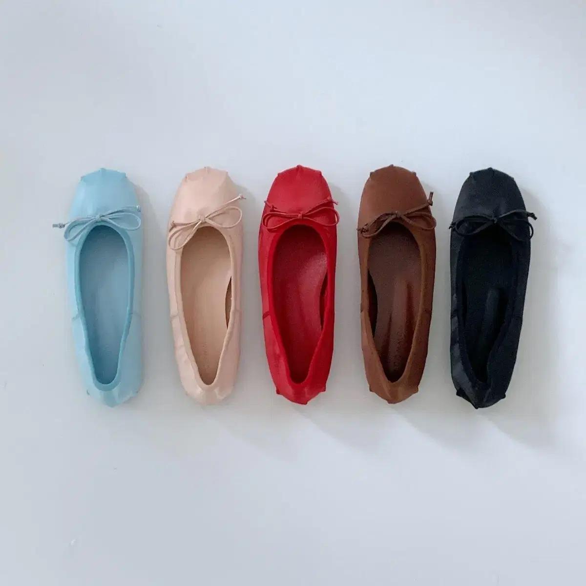 @9391 블루 240 리본플랫 1cm 공단 플랫슈즈-새상품 4