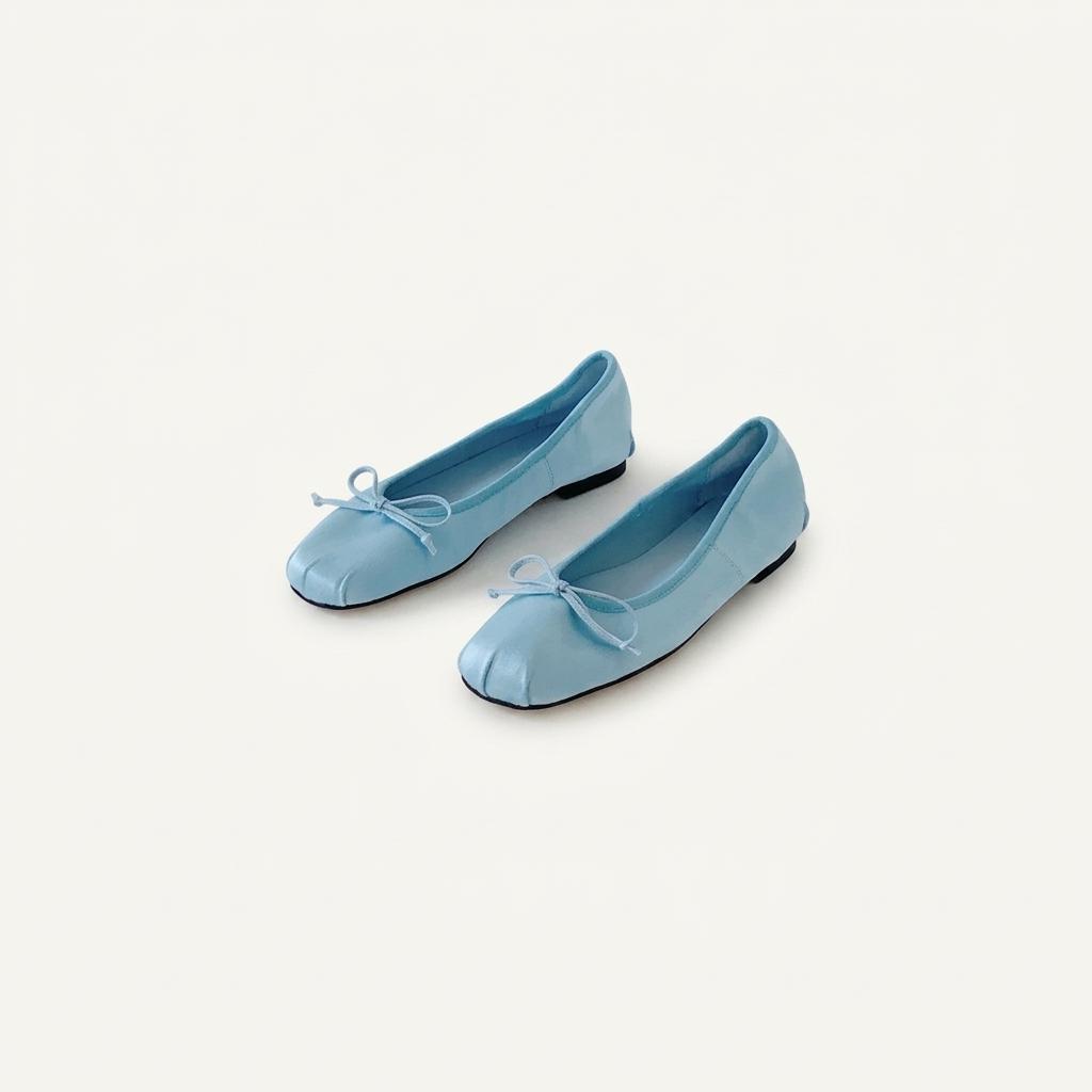 @9391 블루 240 리본플랫 1cm 공단 플랫슈즈-새상품 1