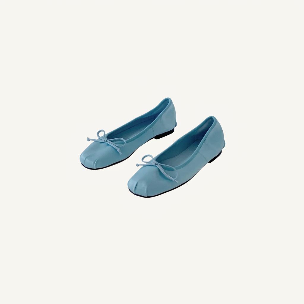 @9391 블루 230 리본플랫 1cm 공단 플랫슈즈-새상품 1