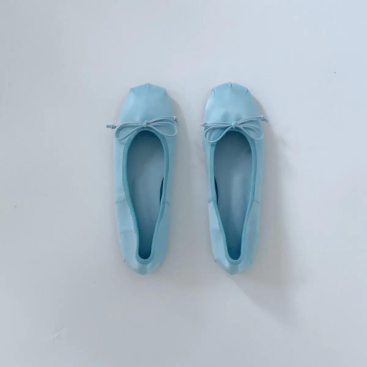 @9391 블루 225 리본플랫 1cm 공단 플랫슈즈-새상품 3