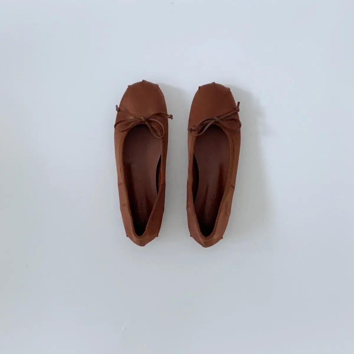 @9391 브라운 240 리본플랫 1cm 공단 플랫슈즈-새상품 3