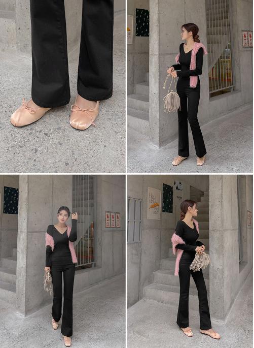 @9391 브라운 235 리본플랫 1cm 공단 플랫슈즈-새상품 8