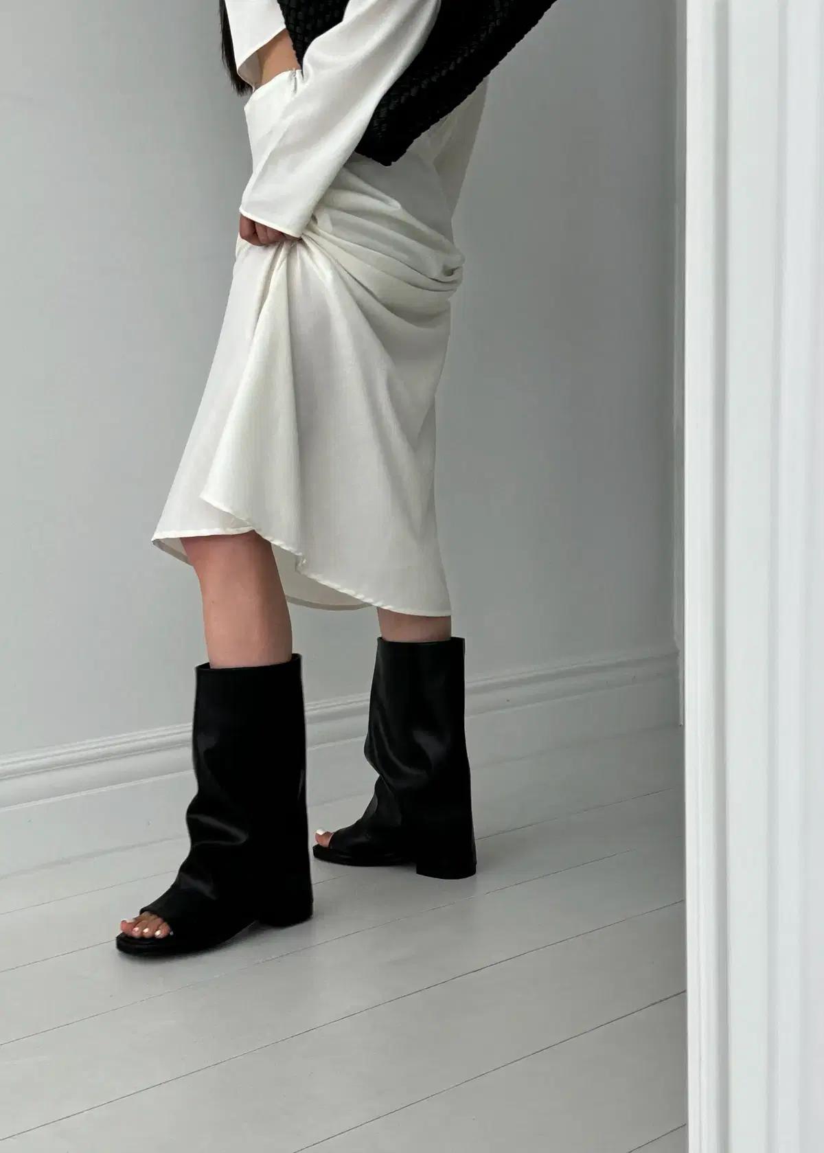 @9480 브라운 250 오픈토부츠 4cm 폴드오버 하프부츠-새상품 9