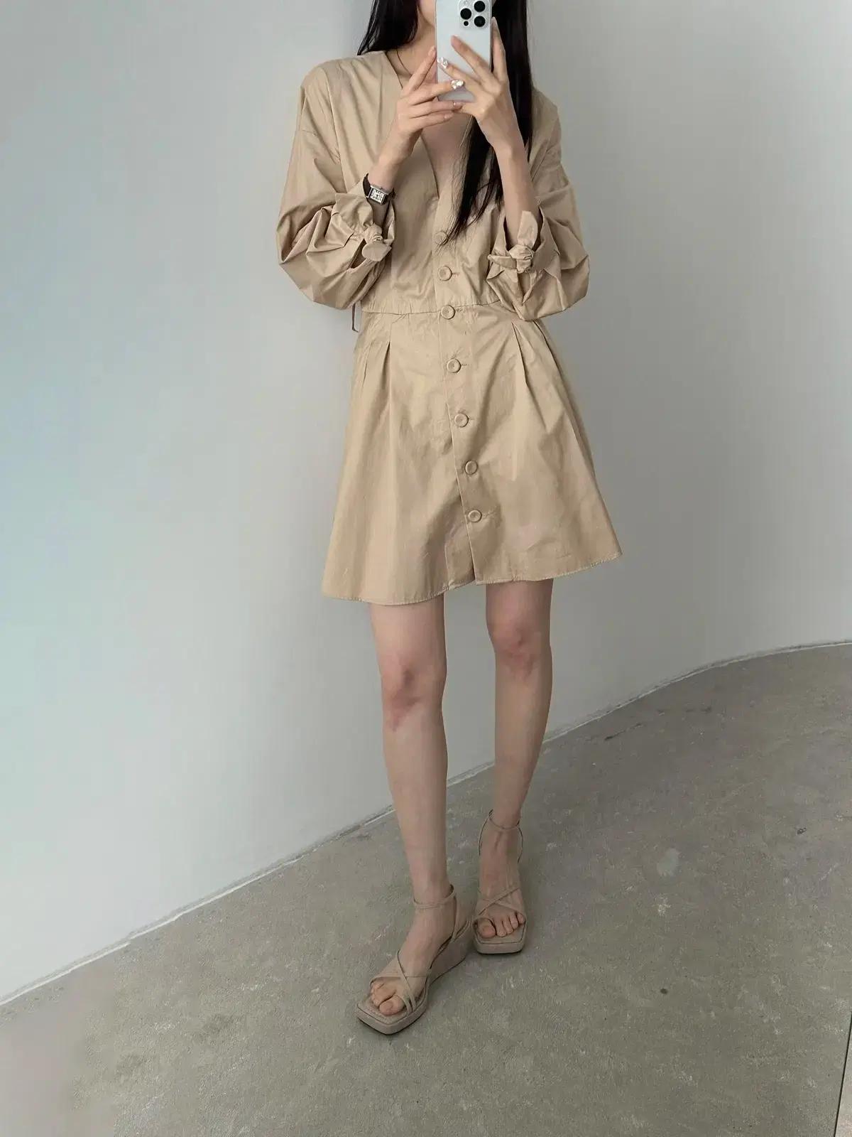 @354 베이지 235 웨지 플랫폼 7cm 린넨 쪼리 샌들-새상품 3