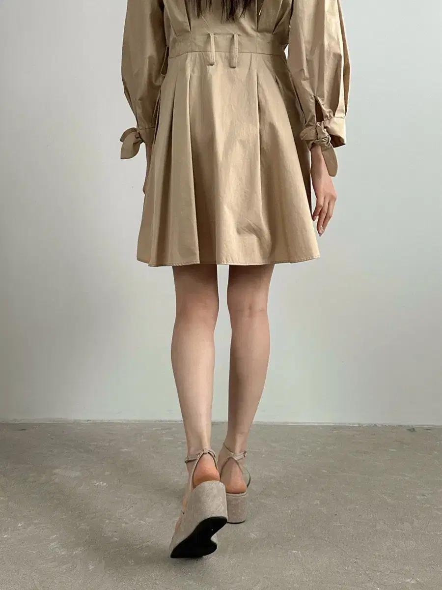 @354 베이지 230 웨지 플랫폼 7cm 린넨 쪼리 샌들-새상품 6