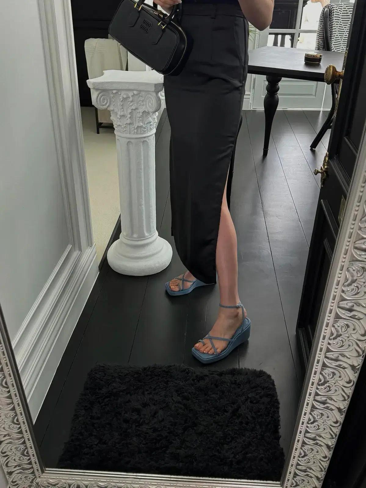 @354 베이지 230 웨지 플랫폼 7cm 린넨 쪼리 샌들-새상품 10